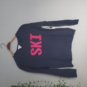 NWT Tribal Jeans knit sweater. Navy and Pink,  size Medium